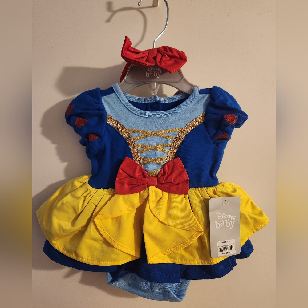 Snow white infant costume w/headband